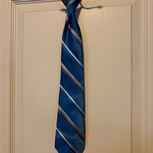 Sears Blue Tie with Silver and Brown Stripes